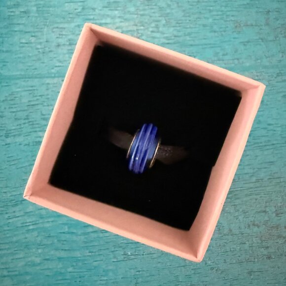 Retired Genuine Pandora Bracelet Charm - Blue Swirly Murano Glass 925 - Picture 2 of 4